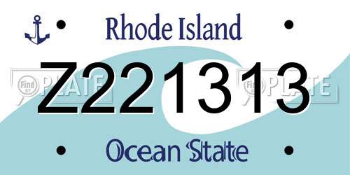 Z221313 Rhode Island License Plate