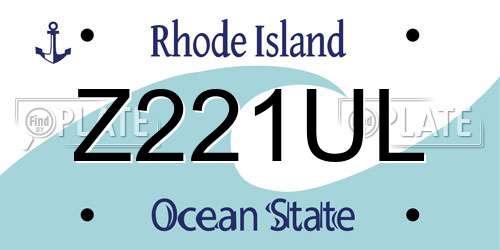 Z221UL Rhode Island License Plate