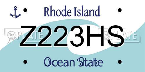 Z223HS Rhode Island License Plate