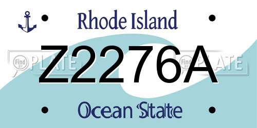 Z2276A Rhode Island License Plate