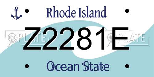 Z2281E Rhode Island License Plate