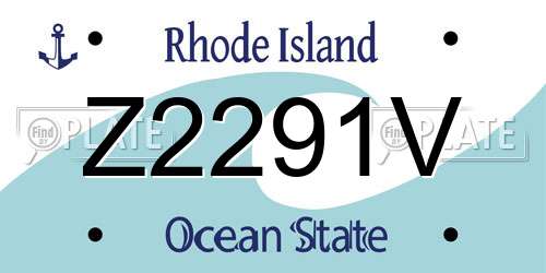 Z2291V Rhode Island License Plate