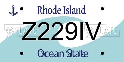 Z229IV Rhode Island License Plate