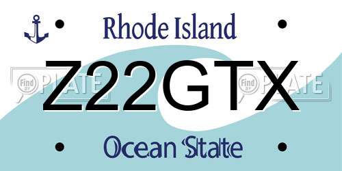 Z22GTX Rhode Island License Plate