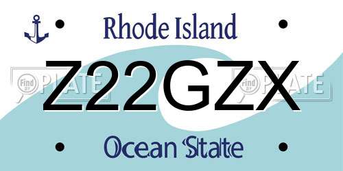 Z22GZX Rhode Island License Plate