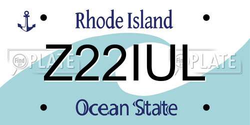 Z22IUL Rhode Island License Plate