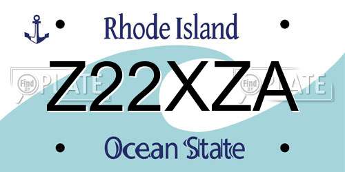 Z22XZA Rhode Island License Plate