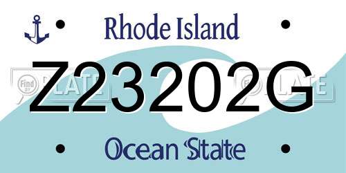 Z23202G Rhode Island License Plate