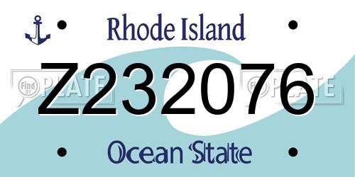 Z232076 Rhode Island License Plate