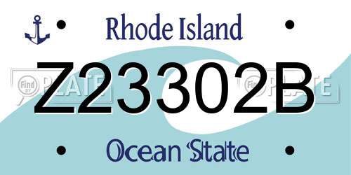 Z23302B Rhode Island License Plate