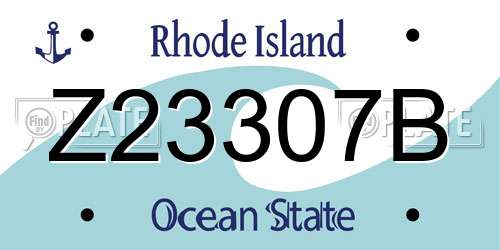Z23307B Rhode Island License Plate
