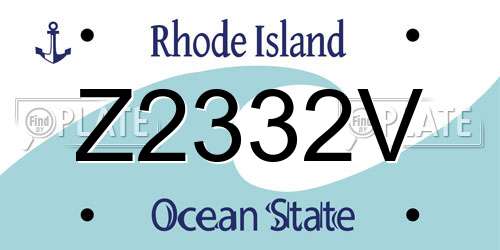 Z2332V Rhode Island License Plate