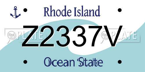 Z2337V Rhode Island License Plate