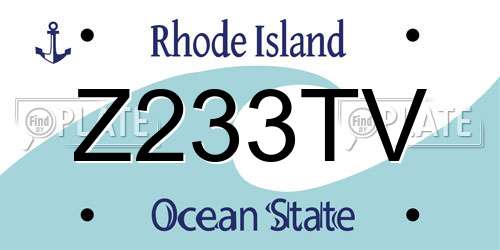 Z233TV Rhode Island License Plate