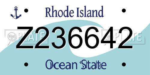 Z236642 Rhode Island License Plate