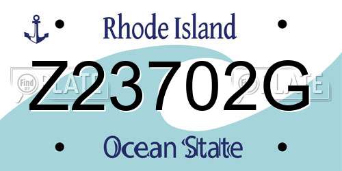 Z23702G Rhode Island License Plate