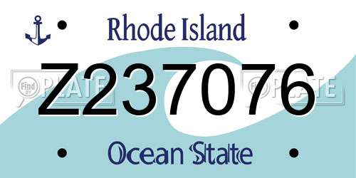 Z237076 Rhode Island License Plate
