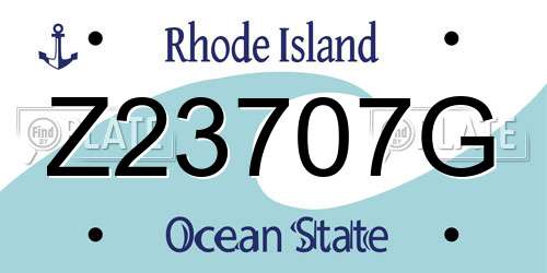 Z23707G Rhode Island License Plate