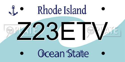 Z23ETV Rhode Island License Plate