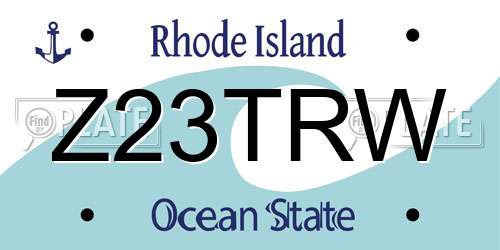 Z23TRW Rhode Island License Plate