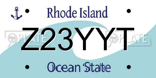 Z23YYT Rhode Island License Plate