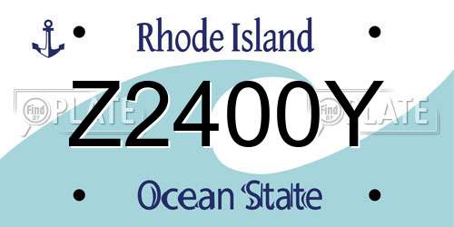 Z2400Y Rhode Island License Plate