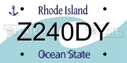 Z240DY Rhode Island License Plate