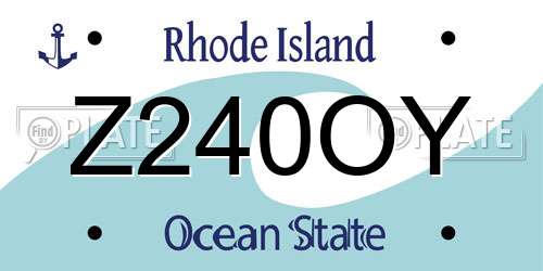 Z240OY Rhode Island License Plate