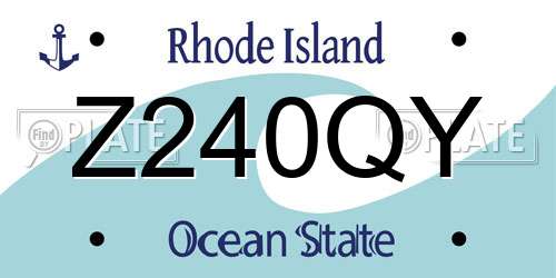 Z240QY Rhode Island License Plate