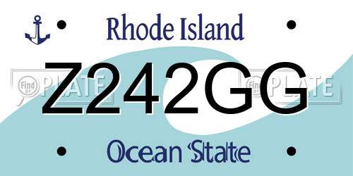 Z242GG Rhode Island License Plate