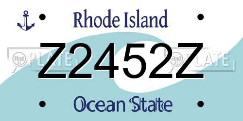 Z2452Z Rhode Island License Plate