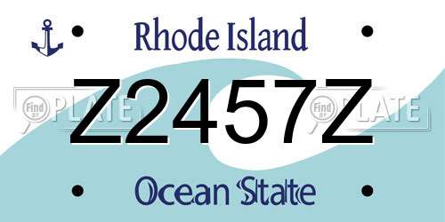 Z2457Z Rhode Island License Plate
