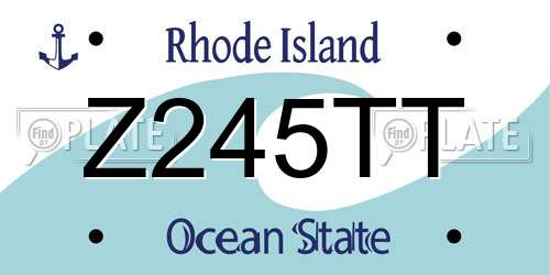 Z245TT Rhode Island License Plate