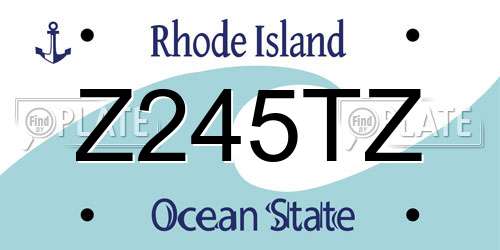 Z245TZ Rhode Island License Plate