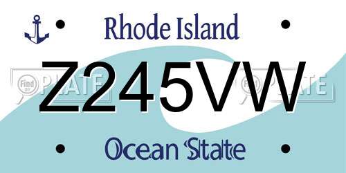Z245VW Rhode Island License Plate