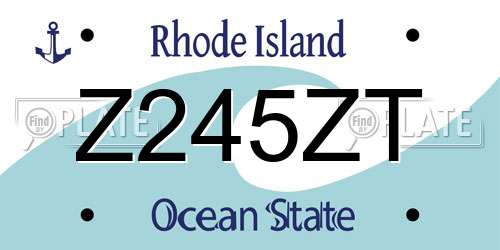 Z245ZT Rhode Island License Plate