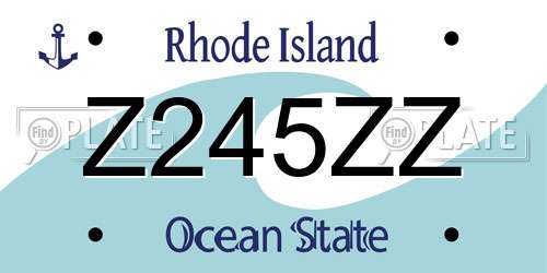 Z245ZZ Rhode Island License Plate