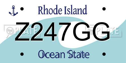 Z247GG Rhode Island License Plate