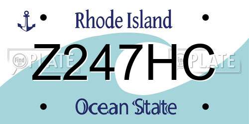 Z247HC Rhode Island License Plate