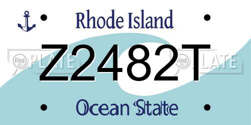 Z2482T Rhode Island License Plate
