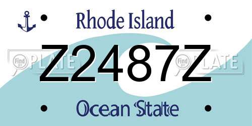 Z2487Z Rhode Island License Plate