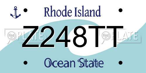 Z248TT Rhode Island License Plate