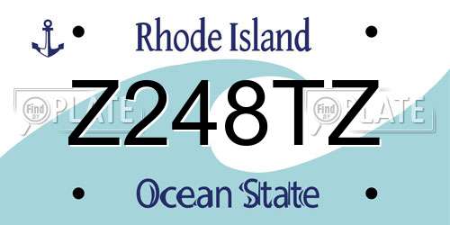 Z248TZ Rhode Island License Plate