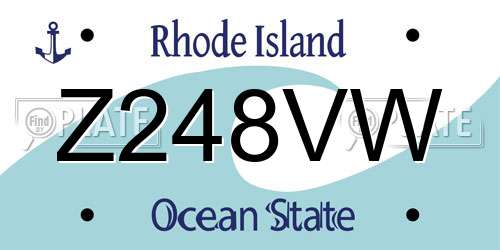 Z248VW Rhode Island License Plate