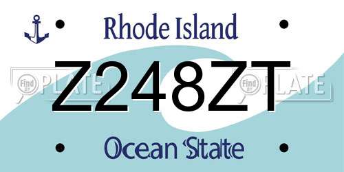 Z248ZT Rhode Island License Plate