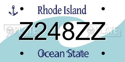 Z248ZZ Rhode Island License Plate