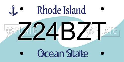 Z24BZT Rhode Island License Plate