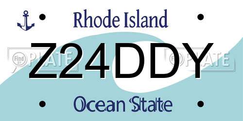 Z24DDY Rhode Island License Plate