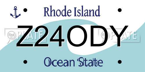 Z24ODY Rhode Island License Plate