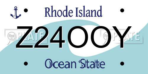 Z24OOY Rhode Island License Plate